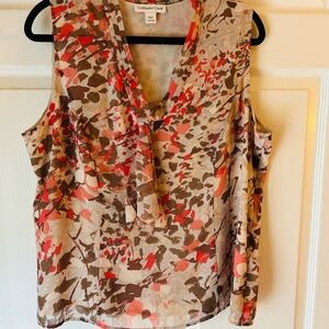 Coldwater Creek Sleeveless Floral Blouse